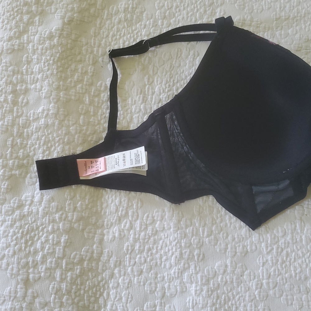 HUNKEMOLLER AMELIE PADDED UNDERWIRED LONGLINE BRA /34DDF,CAVIAR BLACK - Picture 7 of 11